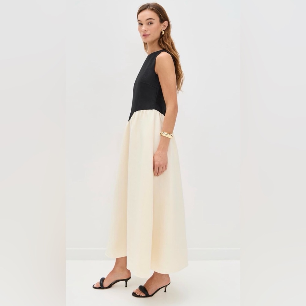 Simon Miller Black and Cream Midi Dress - Picture 2 of 3